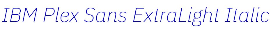 IBM Plex Sans ExtraLight Italic font